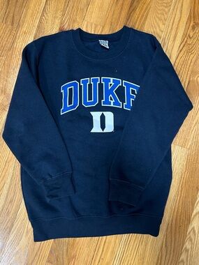 Girls Navy Blue Duke Crewneck Sweatshirt Size Medium